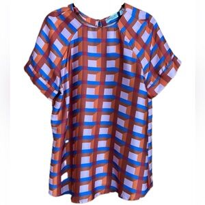Lennon Courtney • Multicolored Checkmate Print Blouse